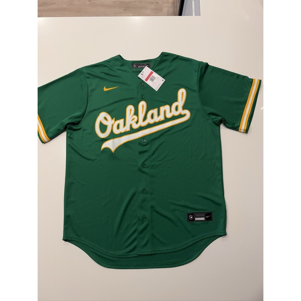Nike Oakland Athletics Alternate Replica Baseball Jersey Mens L Green T770-FZK4